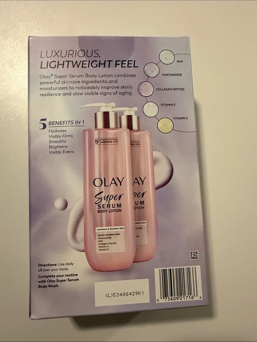 OLAY Super Serum Body Lotion - Pink Pump Bottles (2 Pack)